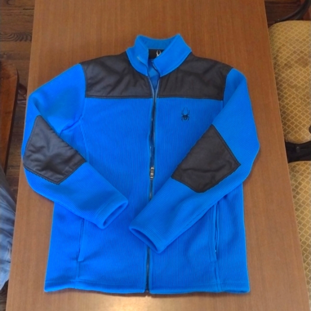 Spyder core sweater blue and black zip up size large